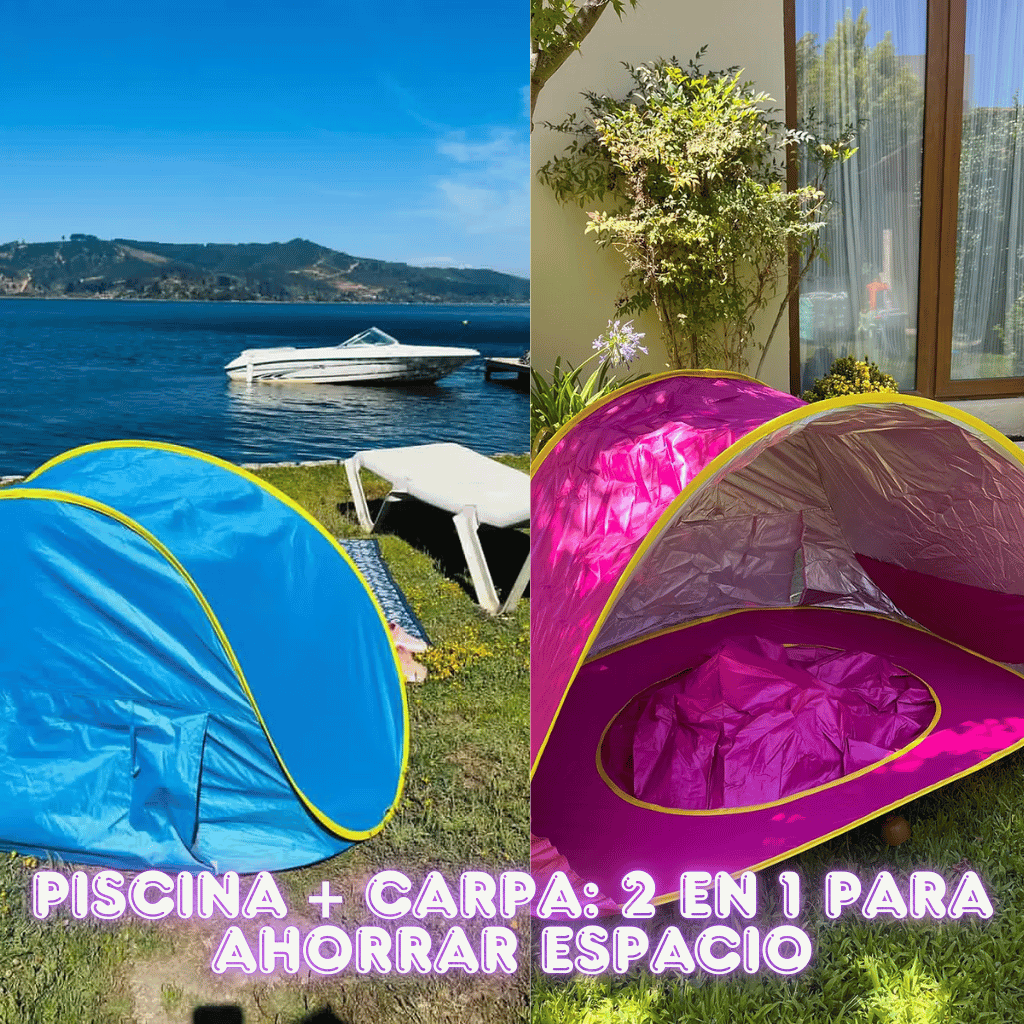 Carpa Piscina 2 en 1 💦 Con Protección UV 🌞 Mantén su Piel Segura Todo el Verano!