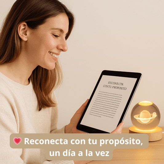 ✨ Calma tu mente y reconecta con tu propósito con este kit de luz interior. Incluye: Ebook digital + Lámpara de cristal ✨