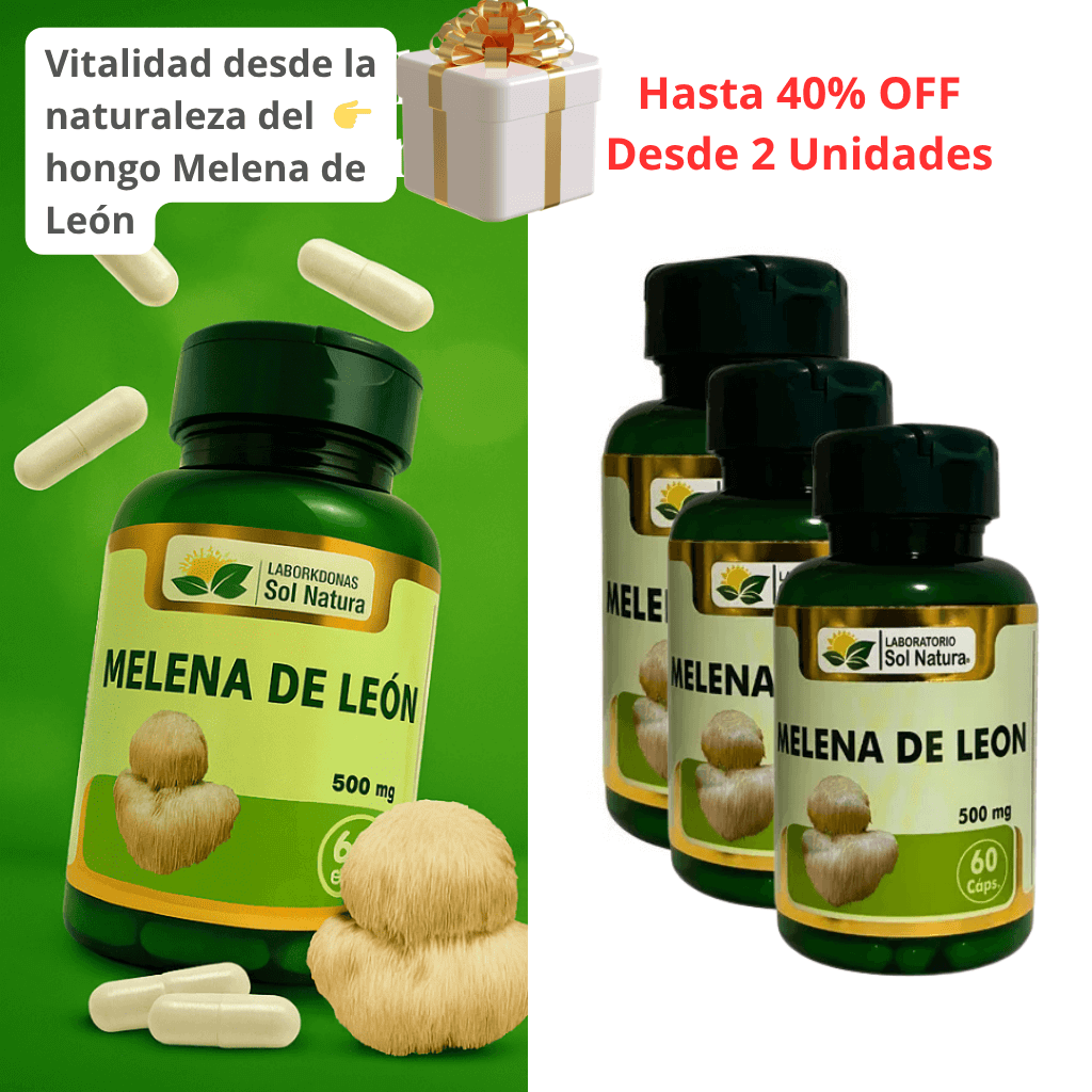 Hongo Natural Melena de León 🌟 Vitalidad Mental 🌟 Potencia tu día con Bienestar!