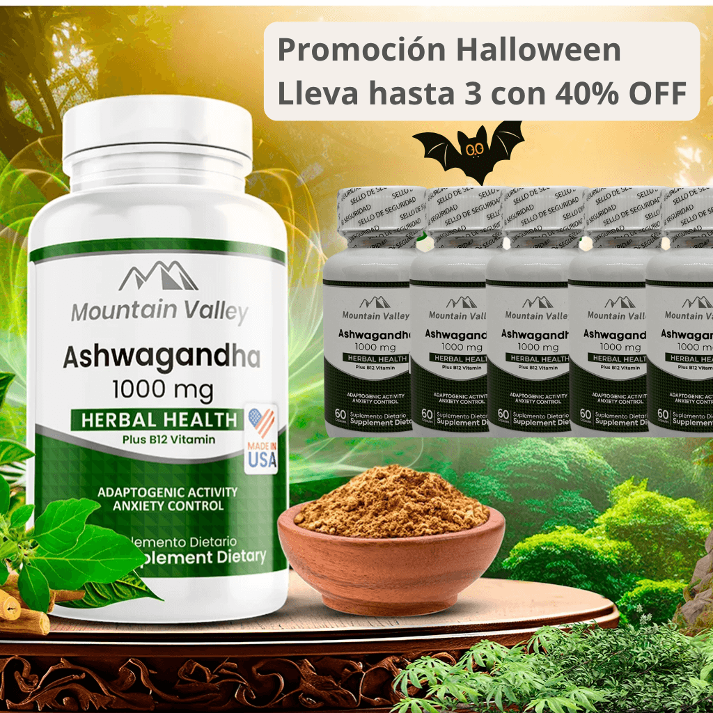 Ashwagandha Premium 1000 mg 🌿 Balance y Vitalidad 🌿 Recupera la calma que el estrés nos quita 🌿