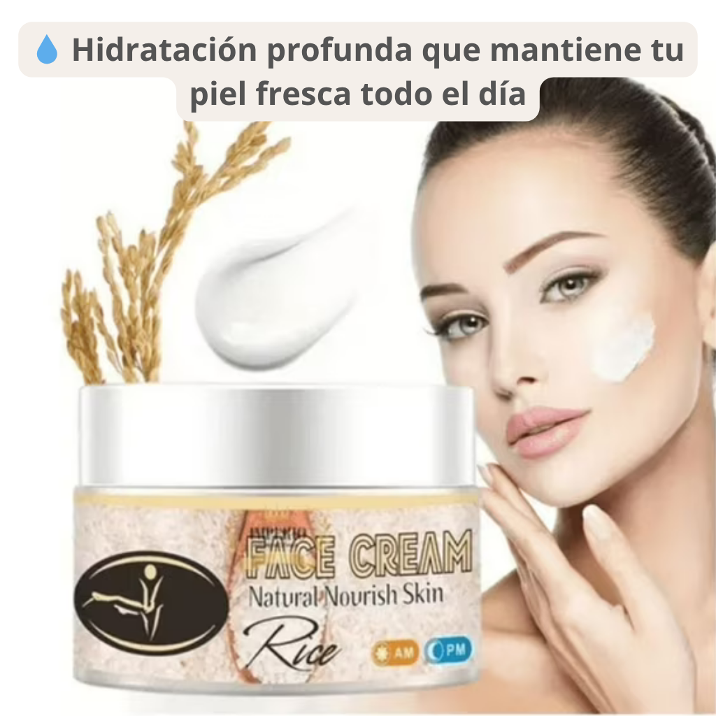 Crema Facial Extracto de Arroz ✨ Hidrata, aclara y revitaliza tu piel ✨