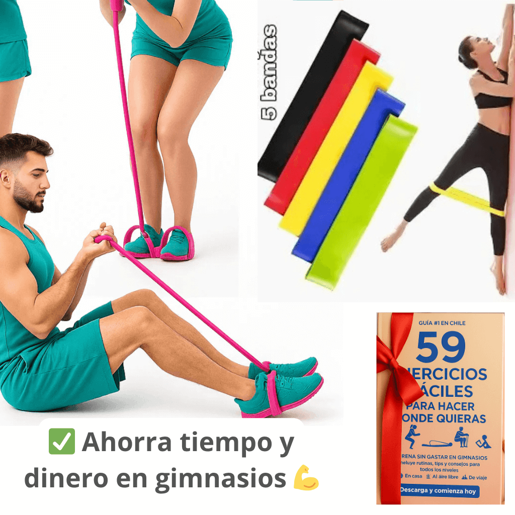 FlexStep 4en1 + 5 Bandas de Resistencia + Guía de Ejercicios Gana Energía día a día ✨