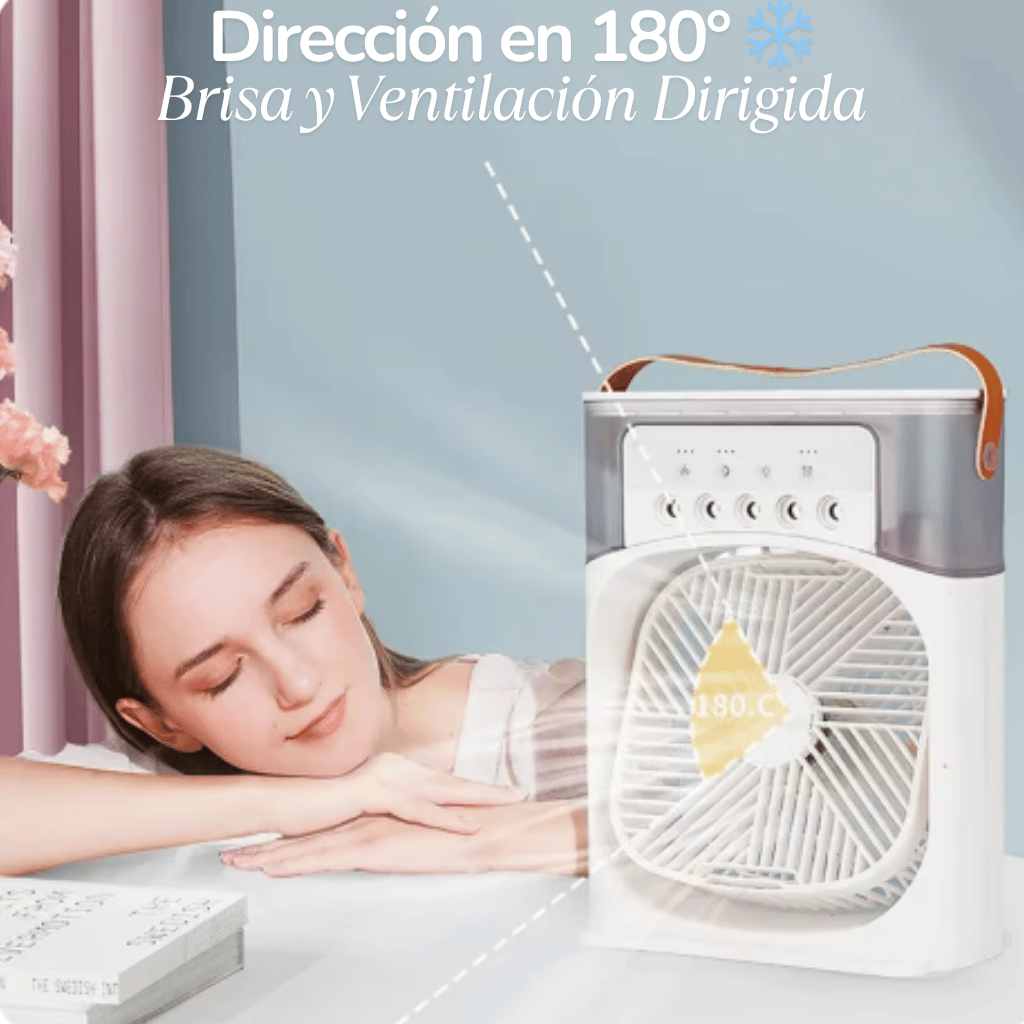 CoolAir Pro 🧊 | Aire Fresco Día y Noche + Humidificador + Aplicador Para Aromatización 🌿