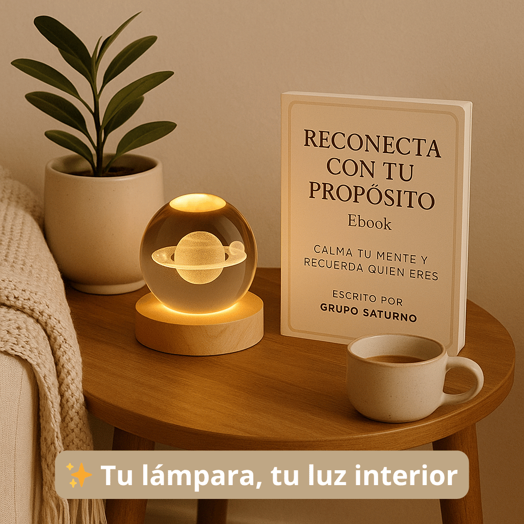 ✨ Calma tu mente y reconecta con tu propósito con este kit de luz interior. Incluye: Ebook digital + Lámpara de cristal ✨