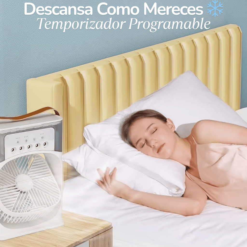 CoolAir Pro 🧊 | Aire Fresco Día y Noche + Humidificador + Aplicador Para Aromatización 🌿