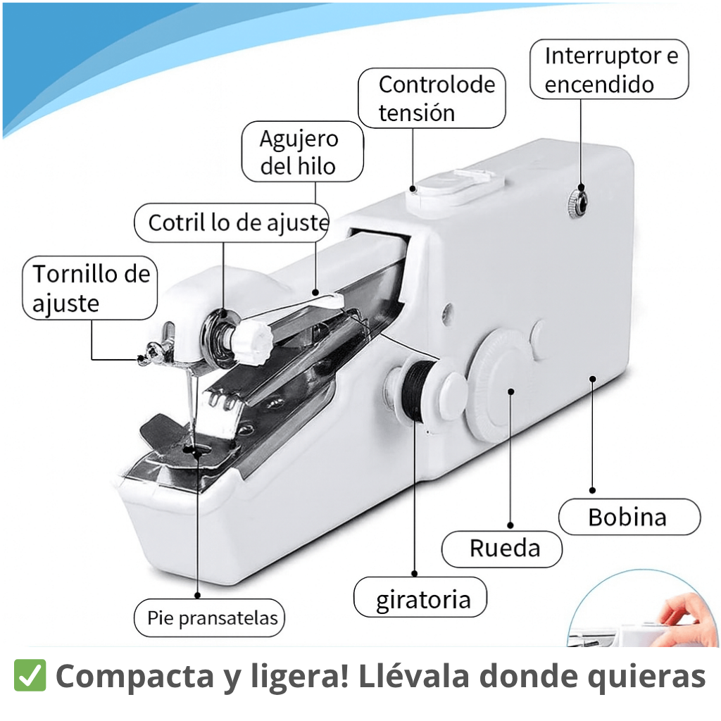 Máquina de Coser Portátil – Repara, Crea, y Soluciona tus Prendas en Minutos 🎁 Incluye Accesorios