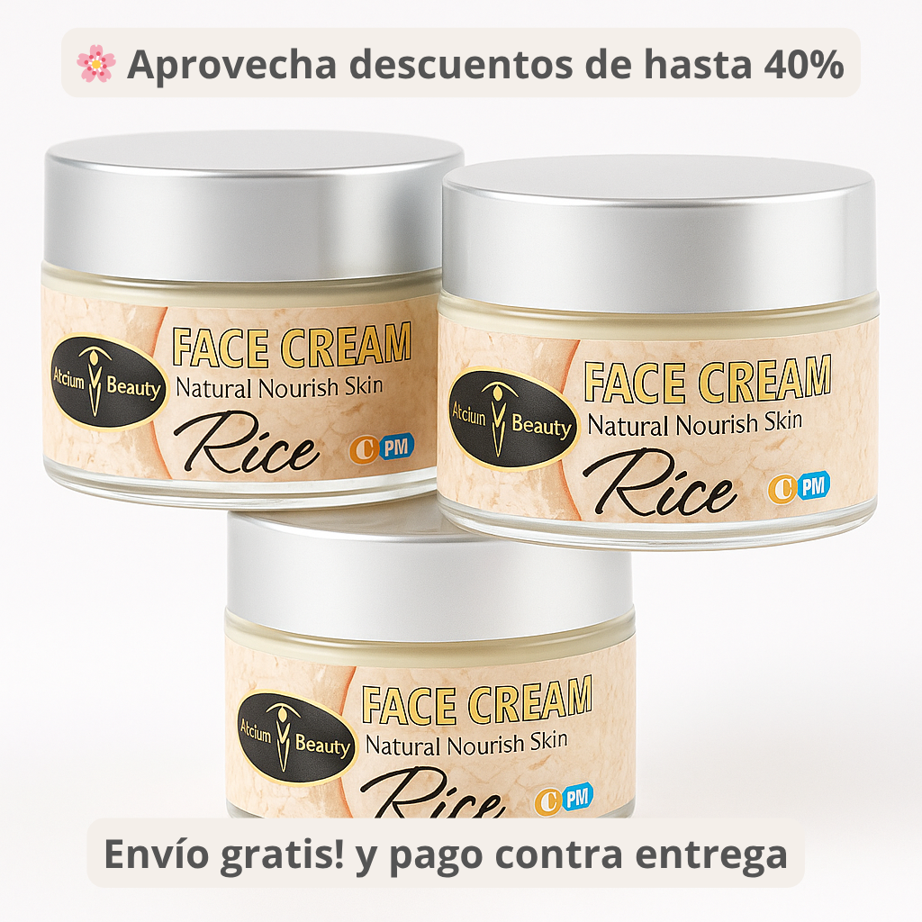 Crema Facial Extracto de Arroz ✨ Hidrata, aclara y revitaliza tu piel ✨