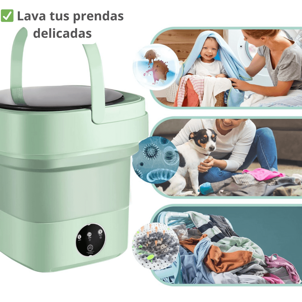 Mini Lavadora SmartWash 👉Ahorra Tiempo y Dinero 🌟Tu aliada diaria para prendas pequeñas!
