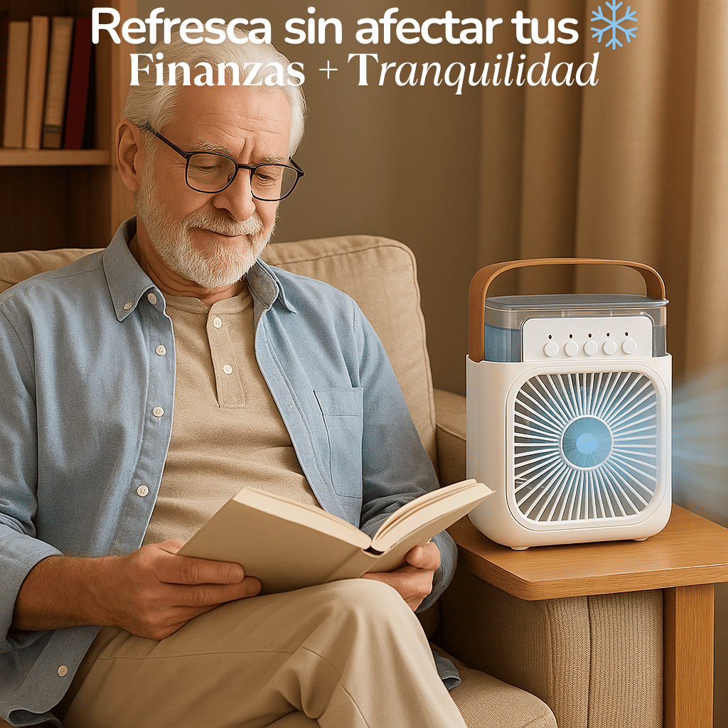 CoolAir Pro 🧊 | Aire Fresco Día y Noche + Humidificador + Aplicador Para Aromatización 🌿