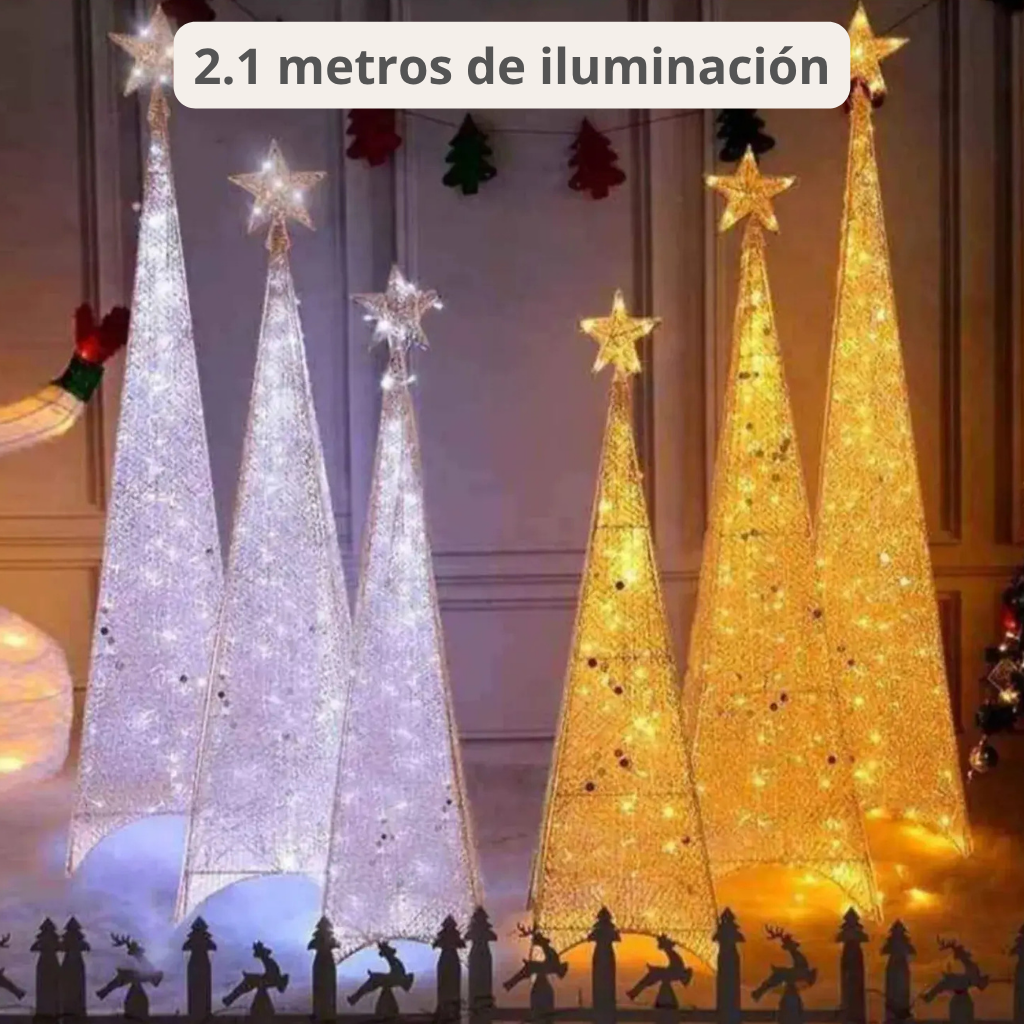 Árbol de Navidad LED 2.1 Metros ✨ Ilumina tu Hogar ✨ Crea un ambiente Alegre y Moderno en Segundos!