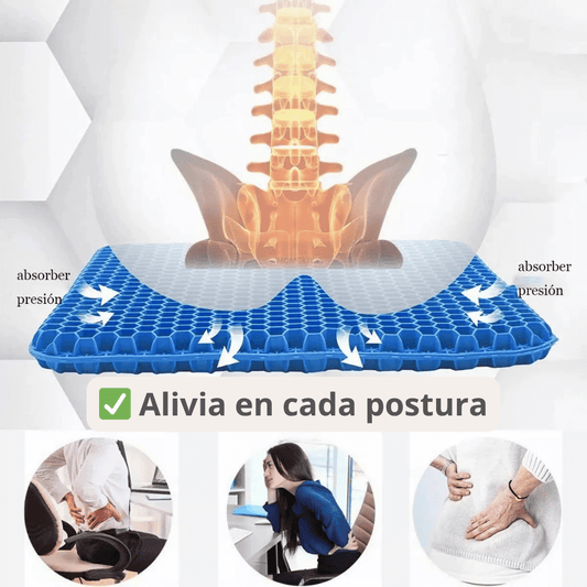Asiento de Gel Premium Mejora tu Postura 👌 Trabaja, Conduce, Estudia con Mayor Confort